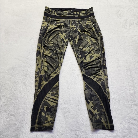 lululemon athletica Pants - Lululemon Tight II *Full-On Luxtreme Mesh Palm Party Gator Green Size 10